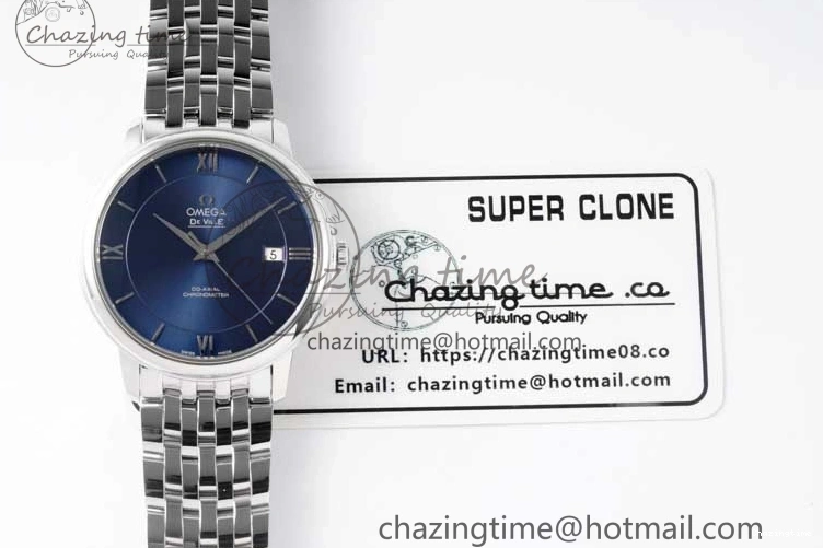 0716 De Ville SS DIWF 1:1 Best Edition Deep Blue Dial SS Markers on SS Bracelet MIYOTA TravelReady 7849